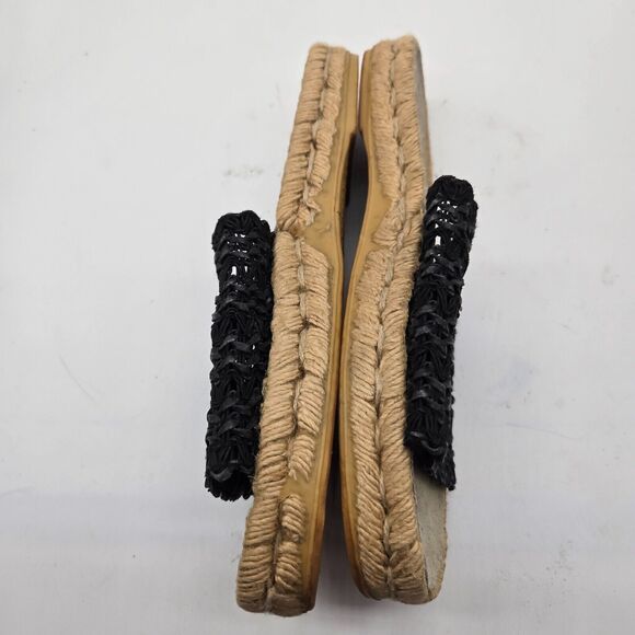 Hype Womens Size 10 Slide Sandals Leather Flat Open Toe Slip On espadrille Black - Picture 4 of 8